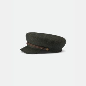 A product photo of the Fiddler Cap in moss colour