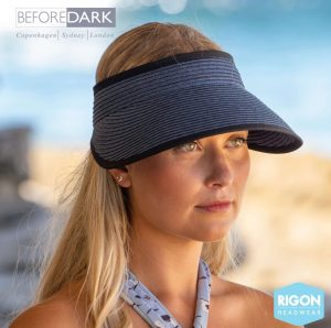 The navy blue coloured Corinna Visor from Rigon's 'Before Dark' hat collection